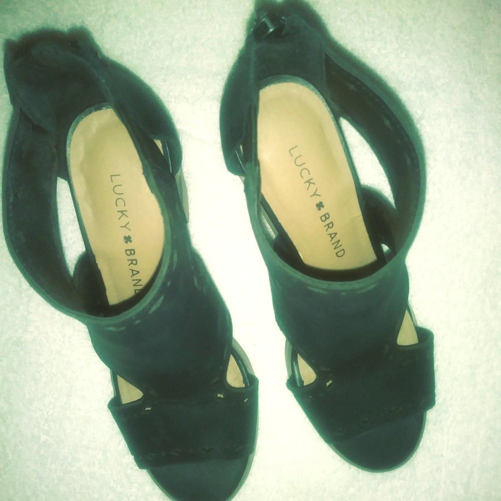 Lucky Brand Open Toe Ankle Boots
